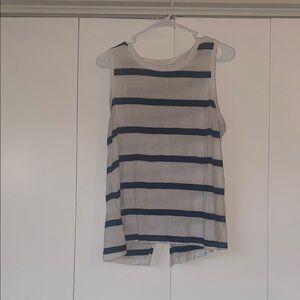 Striped Sleeveless Top - Navy and White